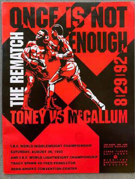 MCCALLUM, MIKE-JAMES TONEY II OFFICIAL PROGRAM (1992)