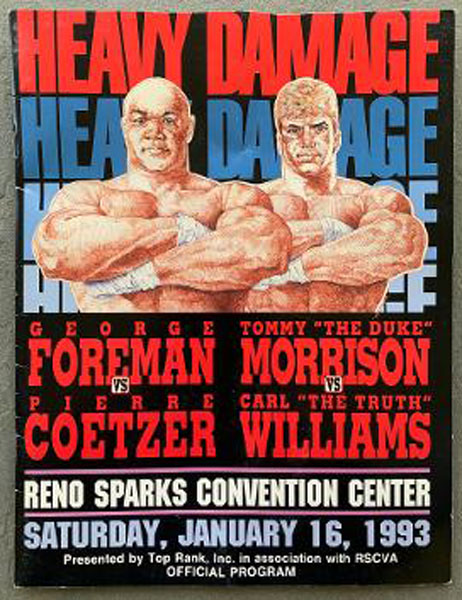 FOREMAN, GEORGE-PIERRE COETZER & TOMMY MORRISON-CARL WILLIAMS OFFICIAL PROGRAM (1993)