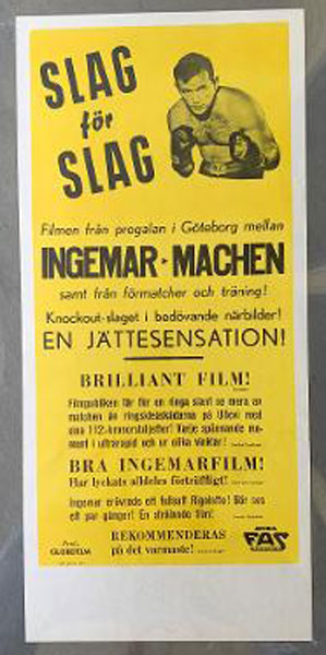 JOHANSSON, INGEMAR-EDDIE MACHEN SWEDISH FIGHT FILM POSTER (1958)