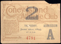 BUTLER, JOE-JIM DALY FULL TICKET (1893)