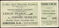 PEARCE, LESLIE-JEROME QUIGLEY & BOBBY DOBBS-CHARLEY JOHNSON FULL TICKET (1895)