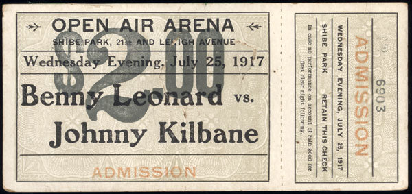 LEONARD, BENNY-JOHNNY KILBANE FULL TICKET (1917)