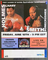 HOLMES, LARRY-JAMES "BONECRUSHER" SMITH SIGNED CLOSED CIRCUIT POSTER (1999-SIGNED BY BOTH)
