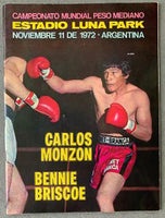 MONZON, CARLOS-BENNIE BRISCOE OFFICIAL PROGRAM (1972)