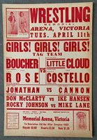 BOUCHER, BETTE & TONI ROSE VS PRINCESS LITTLE CLOUD & DONNA COSTELLO ON SITE POSTER (1967)