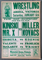 KINISKI, GENE & MR. X VS. DAN MILLER & SANDOR KOVACS ON SITE POSTER (1963)