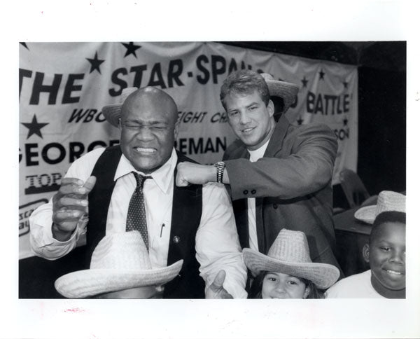 FOREMAN, GEORGE-TOMMY MORRISON ORIGINAL PHOTO (1993-PRESS CONFERENCE)