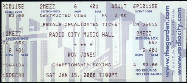 JONES, JR., ROY-DAVID TELESCO FULL TICKET (2000)