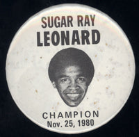 LEONARD, SUGAR RAY SOUVENIR PIN (1980-DURAN II FIGHT)