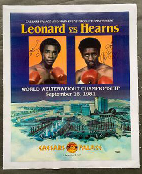 LEONARD, SUGAR RAY-THOMAS HEARNS I ON SITE POSTER (1981-SIGNED BY BOTH)