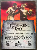 TYSON, MIKE-TREVOR BERBICK VINTAGE SIGNED ON SITE POSTER (1986)