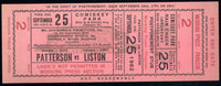 LISTON, SONNY-FLOYD PATTERSON FULL TICKET (1962)