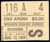 COTTON, EDDIE-JOHNNY PERSOL ON SITE TICKET STUB (1964)