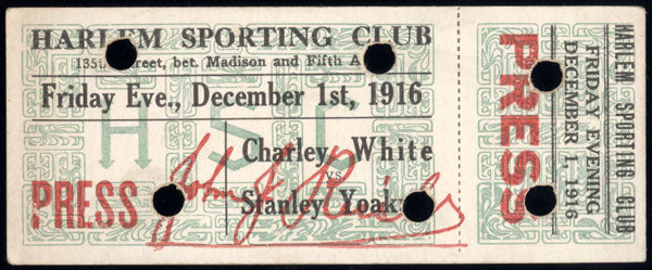 WHITE, CHARLEY-STANLEY YOAKUM FULL TICKET (1916)