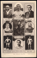 JOHNSON, JACK & TOMMY BURNS & GEORGE HACKENSCHMIDT POPULAR ATHLETES REAL PHOTO POSTCARD