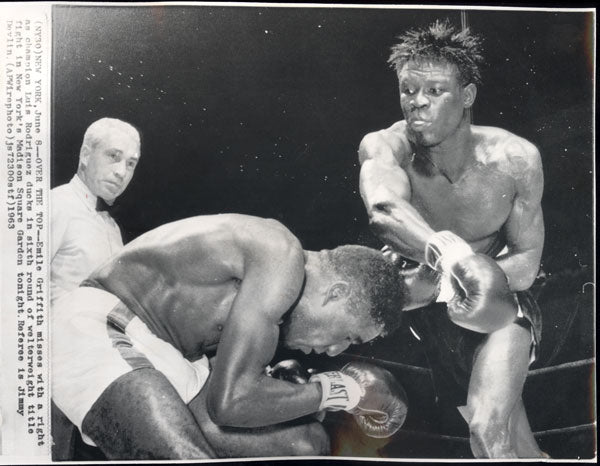 GRIFFITH, EMILE-LUIS RODRIGUEZ WIRE PHOTO (1963-6TH ROUND)