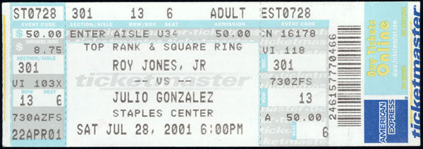 JONES, JR., ROY-JULIO GONZALEZ FULL TICKET (2001)