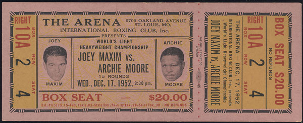 MOORE, ARCHIE-JOEY MAXIM FULL TICKET (1952)