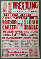 BOUCHER-CARTER VS CLOUD-GRABLE & 10 MAN BATTLE ON SITE POSTER (1964-JONATHAN, WATSON, KINISKI)