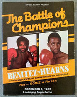 HEARNS, THOMAS-WILFREDO BENITEZ OFFICIAL PROGRAM (1982)