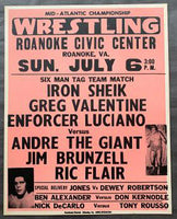 ANDRE THE GIANT-FLAIR-MULLIGAN VS VALENTINE-ENFORCER LUCIANO-MASKED SUPERSTAR ON SITE POSTER (1980)