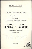 DEPAULA, FRANKIE-DON MCATEER OFFICIAL PROGRAM (1963)