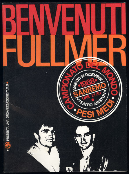 BENVENUTI, NINO-DON FULLMER ORIGINAL OFFICIAL PROGRAM (1968)