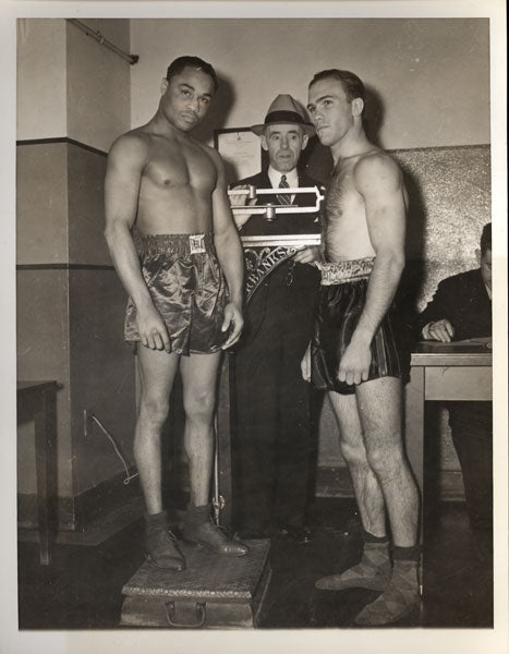 ARMSTRONG, HENRY-BILLY BEAUHULD WIRE PHOTO (1937-WEIGHING IN)