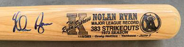 RYAN, NOLAN SIGNED COMMEMORATIVE BAT (COOPERSTOWN BAT COMPANY)