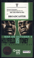 HOLYFIELD, EVANDER-JAMES "LIGHTS OUT" TONEY CREDENTIAL (2003)