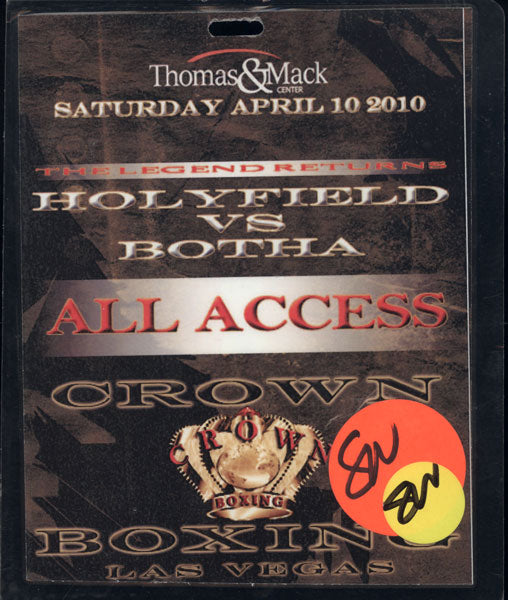 HOLYFIELD, EVANDER-FRANCOIS BOTHA ALL ACCESS CREDENTIAL (2010)