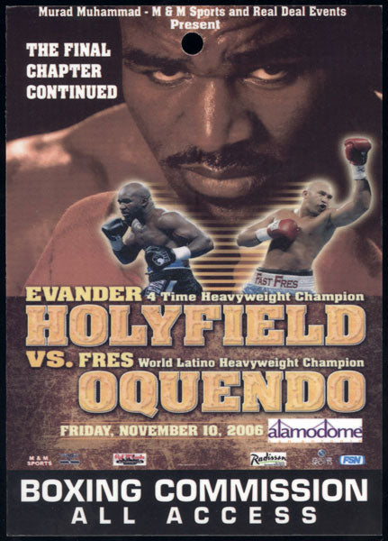 HOLYFIELD, EVANDER-FRES OQUENDO BOXING COMMISSION ALL ACCESS CREDENTIAL (2006)