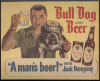 DEMPSEY, JACK BULL DOG LAGER BEER POSTER (LATE 1940'S)