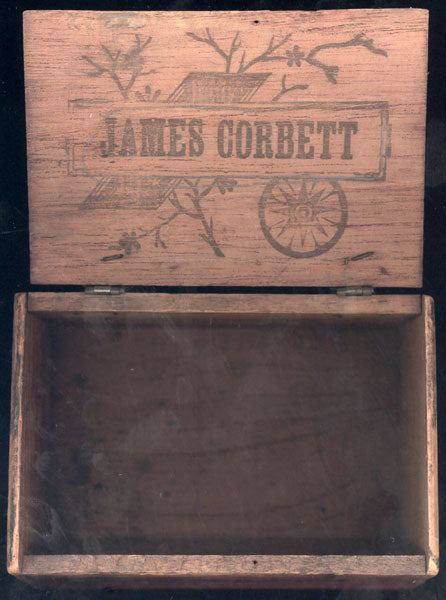 CORBETT, JAMES J. ADVERTISING CIGAR BOX