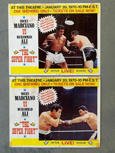 ALI, MUHAMMAD-ROCKY MARCIANO LOBBY CARD SET OF 2 (1969)