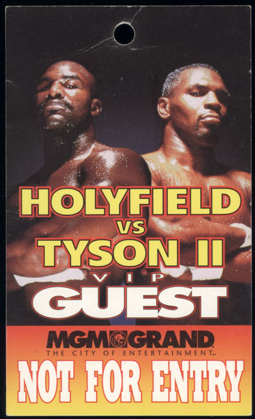 HOLYFIELD, EVANDER-MIKE TYSON II VIP GUEST CREDENTIAL (1997)