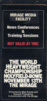 HOLYFIELD, EVANDER-RIDDICK BOWE I CREDENTIAL (1992)