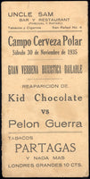 CHOCOLATE, KID-PELON GUERRA OFFICIAL PROGRAM (1935)