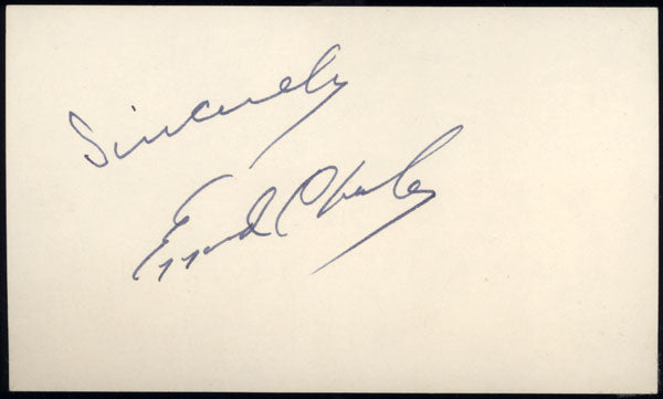 CHARLES, EZZARD INK SIGNED INDEX CARD