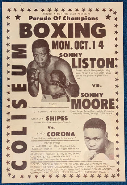 LISTON, SONNY-SONNY MOORE ON SITE POSTER (1968)