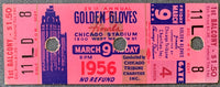 1956 GOLDEN GLOVES FINALS FULL TICKET (CHICAGO-TERRELL, RADEMACHER)