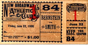 SMITH, SOLLY-JOE BERNSTEIN FULL TICKET (1900)