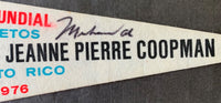 ALI, MUHAMMAD-JEANNE PIERRE COOPMAN SIGNED SOUVENIR PENNANT (1976)