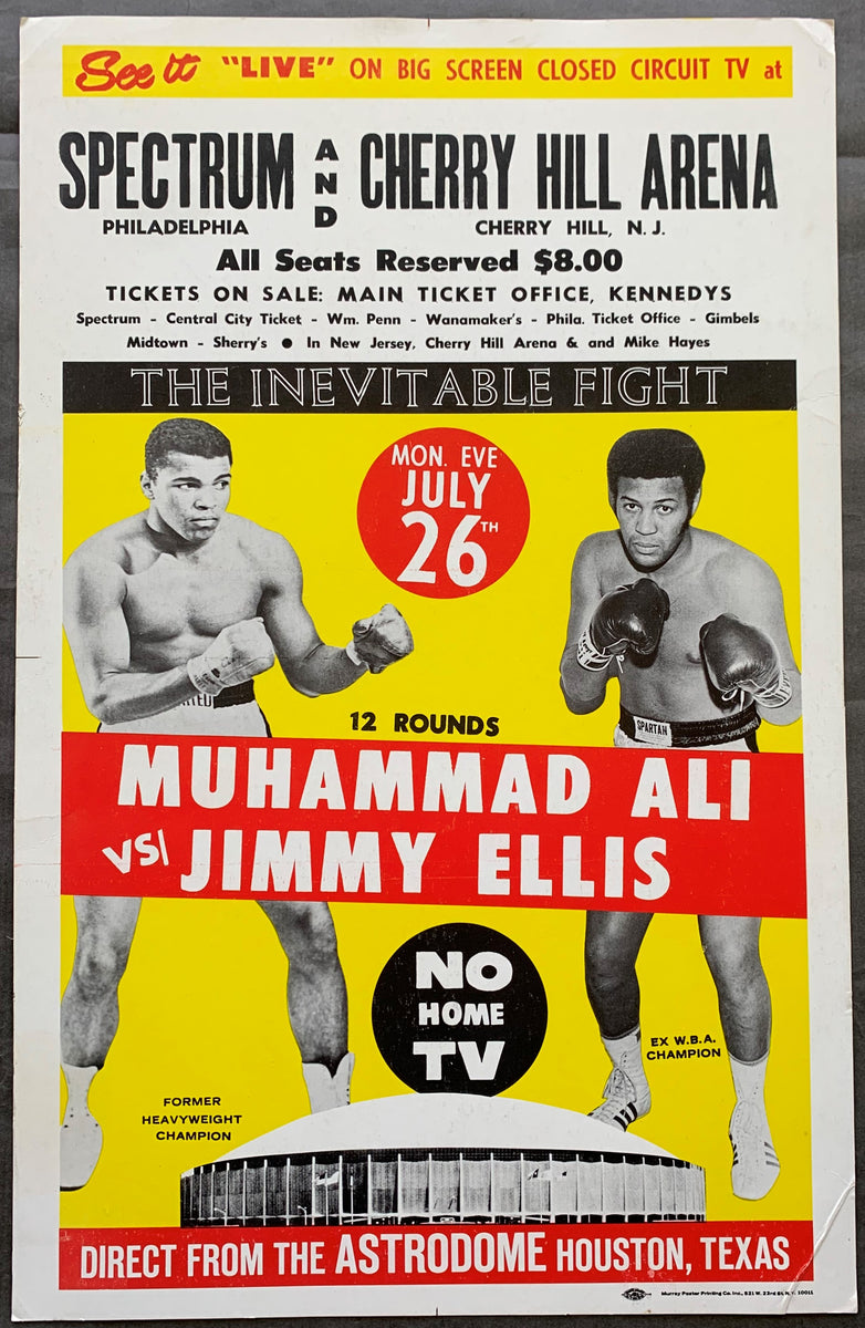 Ali Ellis Program ALI, MUHAMMAD-JIMMY ELLIS CLOSED CIRCUIT POSTER (1971) – JO Sports Inc.