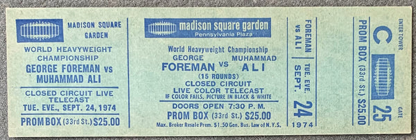 ALI, MUHAMMAD-GEORGE FOREMAN CLOSED CIRCUIT FULL TICKET (1974)