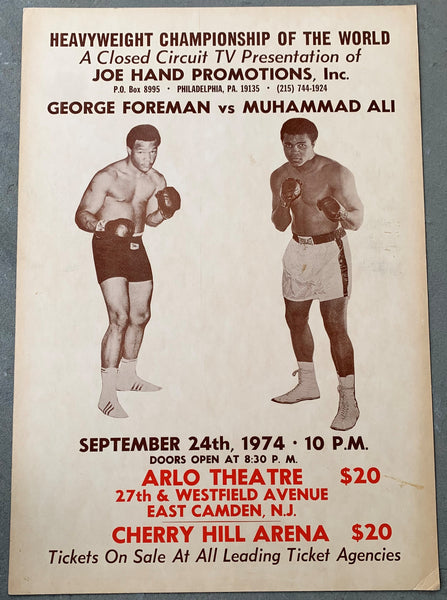 ALI, MUHAMMAD-GEORGE FOREMAN ORIGINAL COLSED CIRCUIT POSTER (1974)