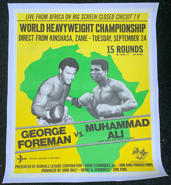 ALI, MUHAMMAD-GEORGE FOREMAN LARGE CLOSED CIRCUIT POSTER (1974)