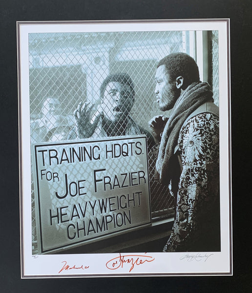 ALI, MUHAMMAD & JOE FRAZIER LIMITED EDITION LARGE FORMAT SIGNED GICLEE PHOTOGRAPHIC PRINT (BY GEORGE KALINSKY)