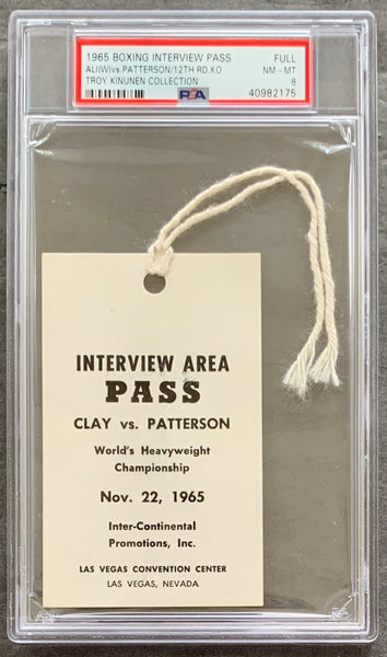 ALI, MUHAMMAD-FLOYD PATTERSON I INTERVIEW AREA PASS (PSA/DNA-1965)