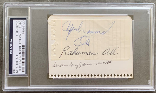 ALI, MUHAMMAD & RAHAMAN ALI CUT SIGNATURE (PSA/DNA)